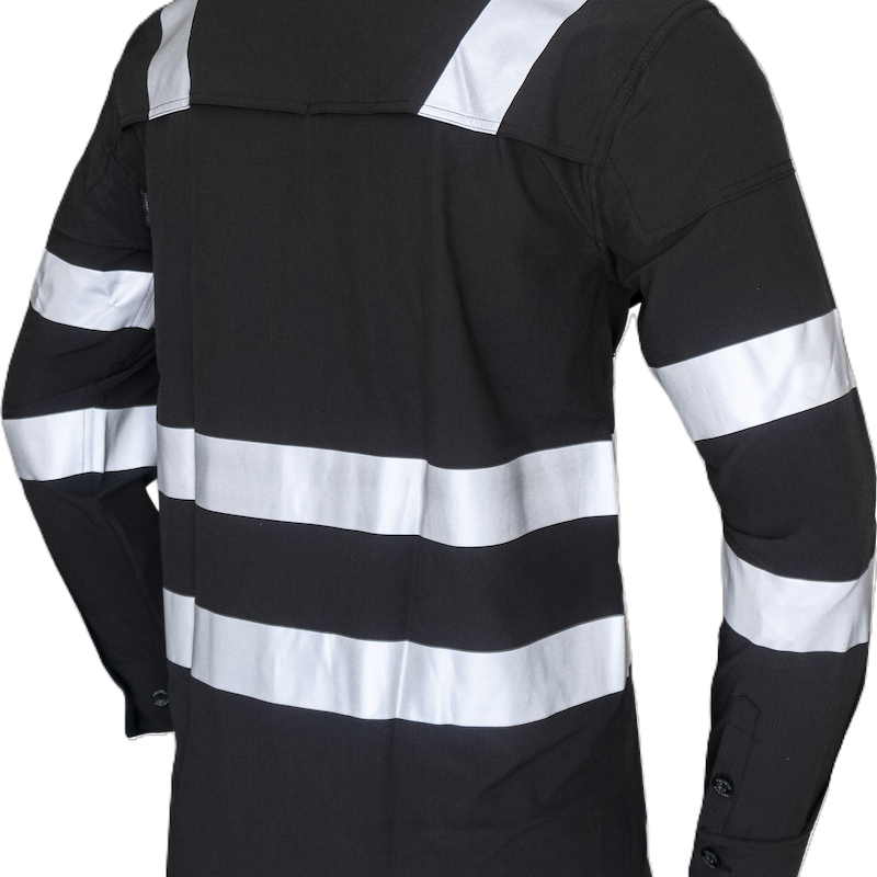 CAMISA DE TRABAJO NEGRA CON REFLEJANTES Høyland H2.2